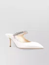 Jimmy Choo Bing 65 Crystal-embellished Mules In Cream Leather