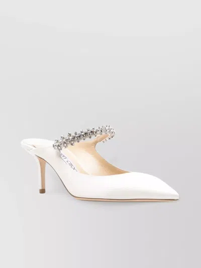 JIMMY CHOO CRYSTAL EMBELLISHED POINTED STRAP SANDALS