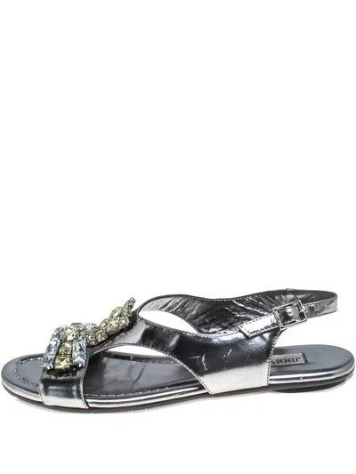 Pre-owned Jimmy Choo Crystal-embellished Sandals In Silver