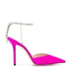 Jimmy Choo Saeda 100 Pink Satin Sandals In Pink