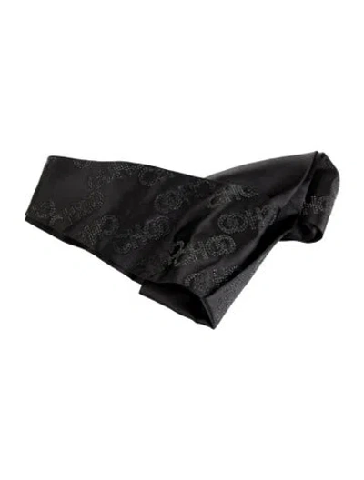 Pre-owned Jimmy Choo Crystal Embellished Silk Headband In Black