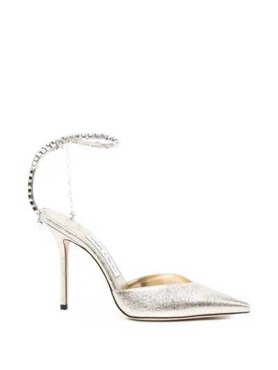 Jimmy Choo Crystal Embellished Stiletto Heel Shoes - 100mm In Multi