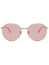 Jimmy Choo Geometric Frame Sunglasses Sunglasses In Gold