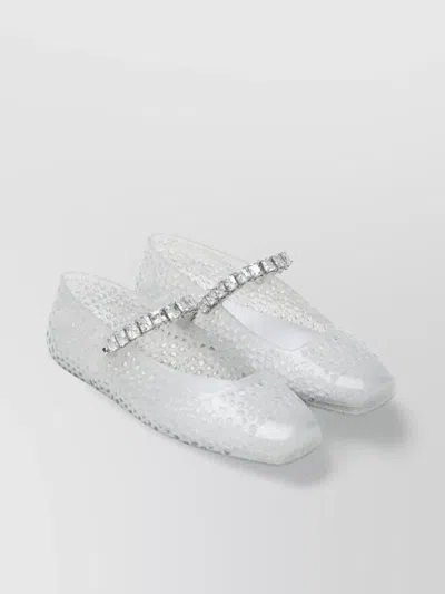 Jimmy Choo Crystal Embellished Transparent Ballet Flats