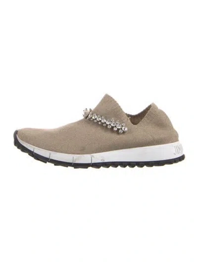 Pre-owned Jimmy Choo Crystal Embellishments Sneakers In Neutral