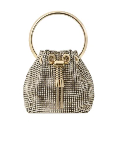 Jimmy Choo Micro Bon Bon Bucket Bag In Nude