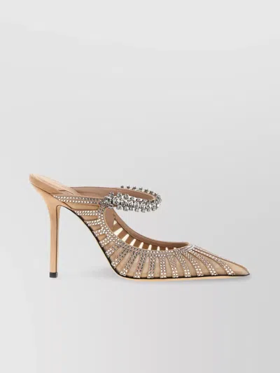 JIMMY CHOO CRYSTAL MESH STILETTO MULES