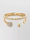 Jimmy Choo Crystal Pearl Double Open Ring