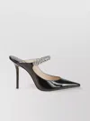 Jimmy Choo Crystal Strap Embellished Mules With 10cm Heel In Black