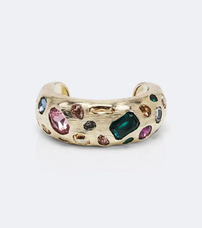 Jimmy Choo Crystal-embellished Bangle In Gold