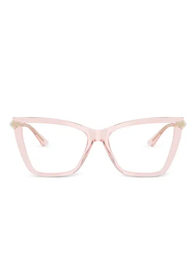 Jimmy Choo Crystal-embellished Cat-eye Glasses In Pink