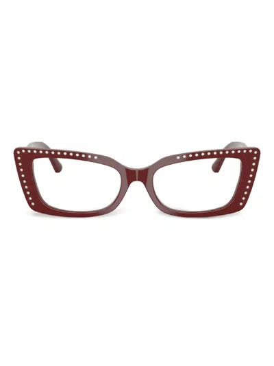 Jimmy Choo Crystal-embellished Cat-eye Glasses In Red
