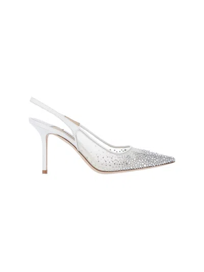 Jimmy Choo Crystal-embellished Heel Sandals For Women In White