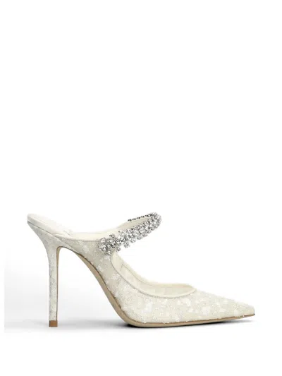 Jimmy Choo Crystal-embellished Heeled Pumps In White