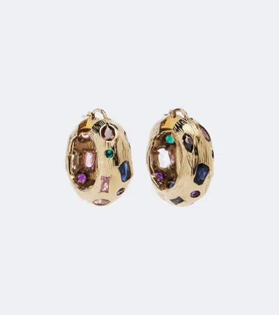 Jimmy Choo Crystal-embellished Hoop Earrings In Gold