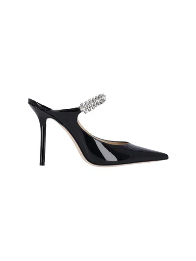 Jimmy Choo Crystal-embellished Pointed Toe Mule Pump In Black