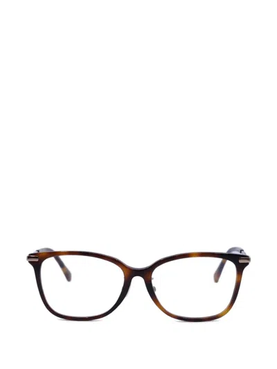 Jimmy Choo Crystal-embellished Rectangle-frame Glasses In Brown