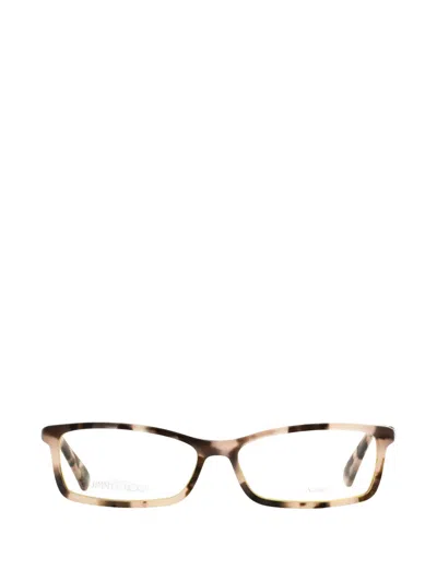 Jimmy Choo Crystal-embellished Rectangle-frame Glasses In Brown