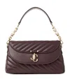 Jimmy Choo Curve Biker Leather Quilted Shoulder Bag In Burgundy