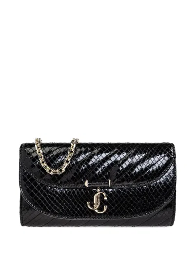 Jimmy Choo Curve Chain Wallet In Black