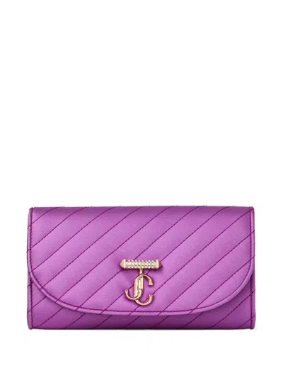 Jimmy Choo Curve Clutch Bag In Purple