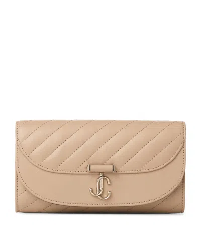 Jimmy Choo Curve Leather Chain Wallet In Brown