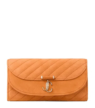 Jimmy Choo Curve Leather Chain Wallet In Orange