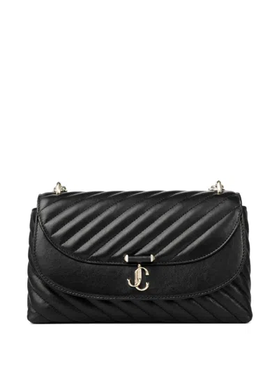 Jimmy Choo Curve Logo-plaque Cross-body Bag In Black