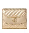 Jimmy Choo Curve Marinda Leather Wallet In Gold
