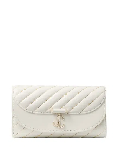Jimmy Choo Curve Lambskin Chain Wallet In Blue