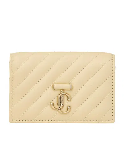 Jimmy Choo Curve Nello Leather Wallet In Sand