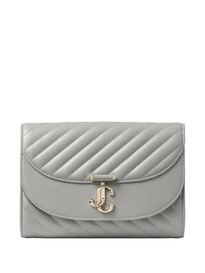 Jimmy Choo Curve Quilted Chain-strap Clutch Bag In Gray