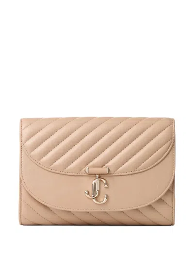 Jimmy Choo Curve Quilted Chain-strap Clutch Bag In Nude