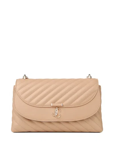 Jimmy Choo Curve Quilted Chain-strap Cross-body Bag In Neutral