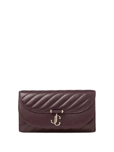 Jimmy Choo Curve Quilted Clutch Bag In Brown
