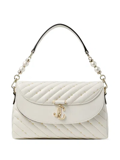 Jimmy Choo Curve Top Quilted-leather Shoulder Bag In White