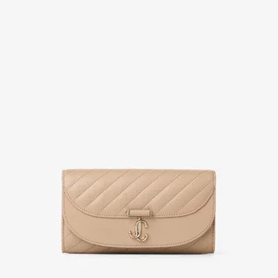 Jimmy Choo Curve Wallet With Chain In Brown