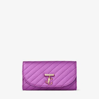 Jimmy Choo Curve Wallet With Chain In Purple