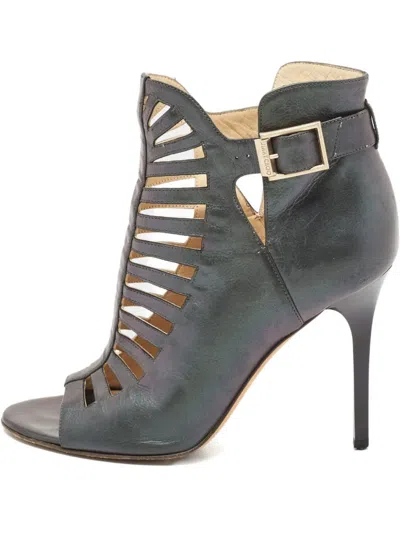 Pre-owned Jimmy Choo Cut-out Buckled Boots In Black