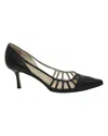 JIMMY CHOO CUT-OUT DELILAH PUMPS IN BLACK LEATHER
