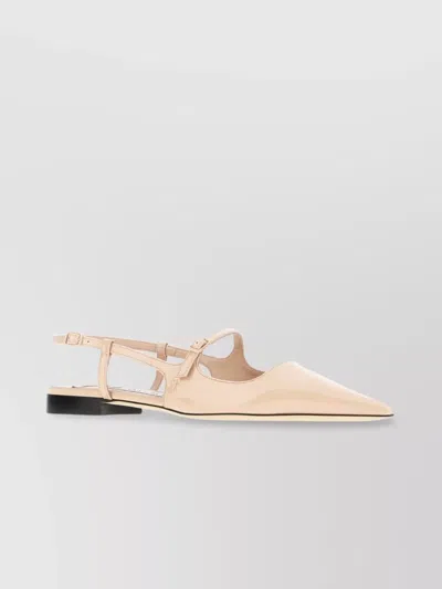 Jimmy Choo Cut-out Pointed Toe Ballerina Shoes In Pink
