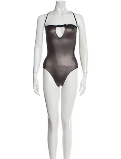 Pre-owned Jimmy Choo Cutout Accent One-piece In Black