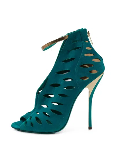 Pre-owned Jimmy Choo Cut-out Ankle Boots In Blue