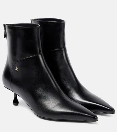 Jimmy Choo Cycas 50 Leather Ankle Boots In Black