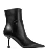 Jimmy Choo Womens Black Cycas 80 Logo-embellished Leather Heeled Ankle Boots In Black