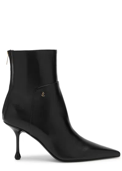 JIMMY CHOO JIMMY CHOO CYCAS 80 LEATHER ANKLE BOOTS