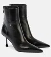 Jimmy Choo Womens Black Cycas 80 Logo-embellished Leather Heeled Ankle Boots In Schwarz