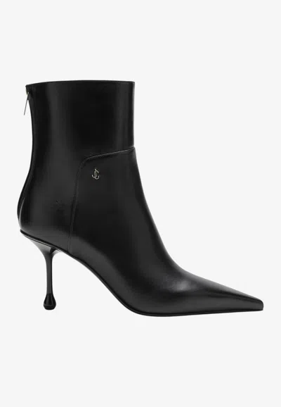 Jimmy Choo Cycas 80 Nappa Leather Ankle Boots In Black