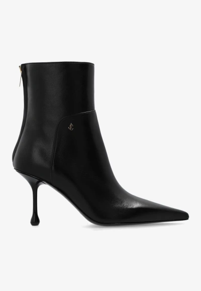 JIMMY CHOO CYCAS 80 NAPPA LEATHER ANKLE BOOTS