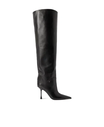 Jimmy Choo Cycas Above-knee Leather Boots In Black
